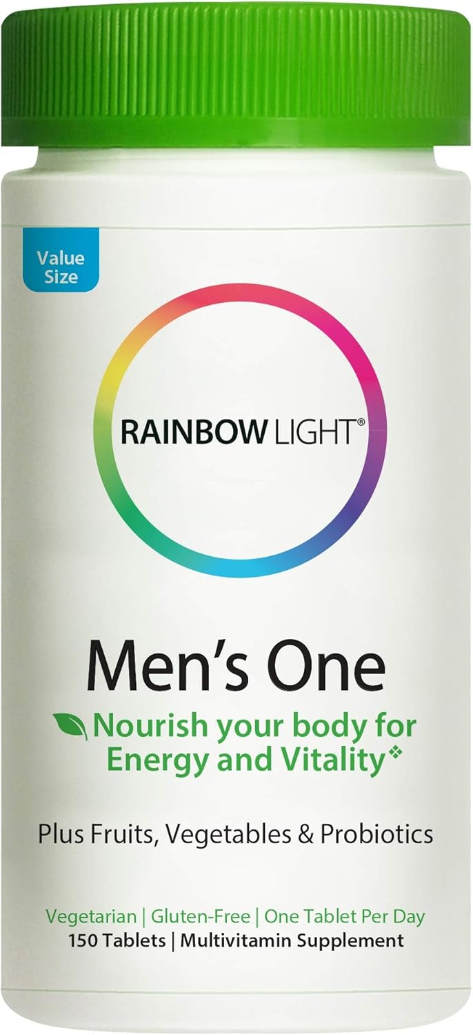 Rainbow Light Men’s One Multivitamin for Men, with Vitamin C, Vitamin D, & Zinc for Immune Support, Clinically Proven Absorption of 6 Key Nutrients, Non-GMO, Vegetarian & Gluten Free, 150 Tablets: Health & Personal Care