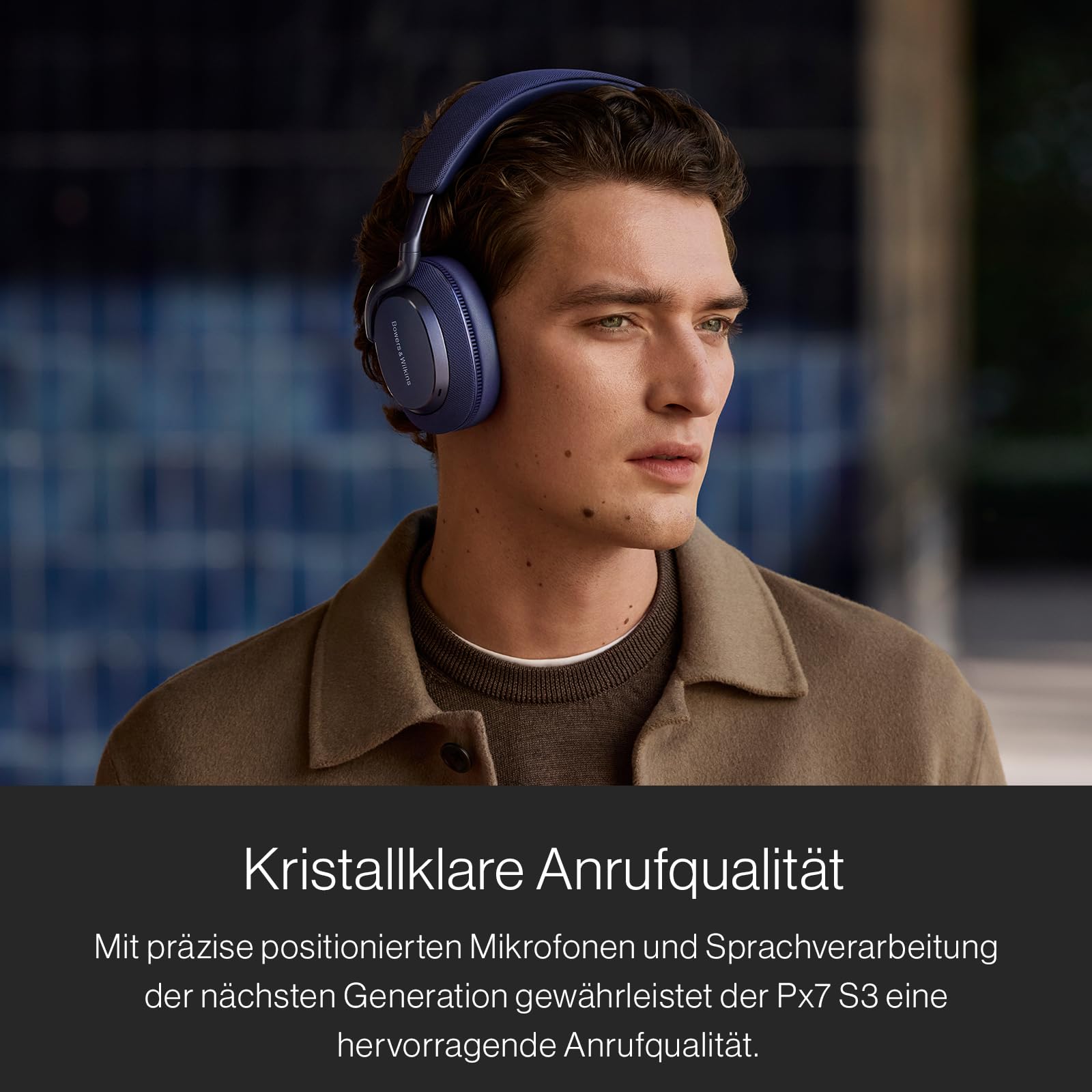 Bowers & Wilkins Px7 S3 Over-Ear-Kopfhörer mit Geräuschunterdrückung, kabellos, aptX™ Lossless, Schnellladung, 30 Stunden Wiedergabe, 8 integrierte Mikrofone - Anthrazitschwarz 4