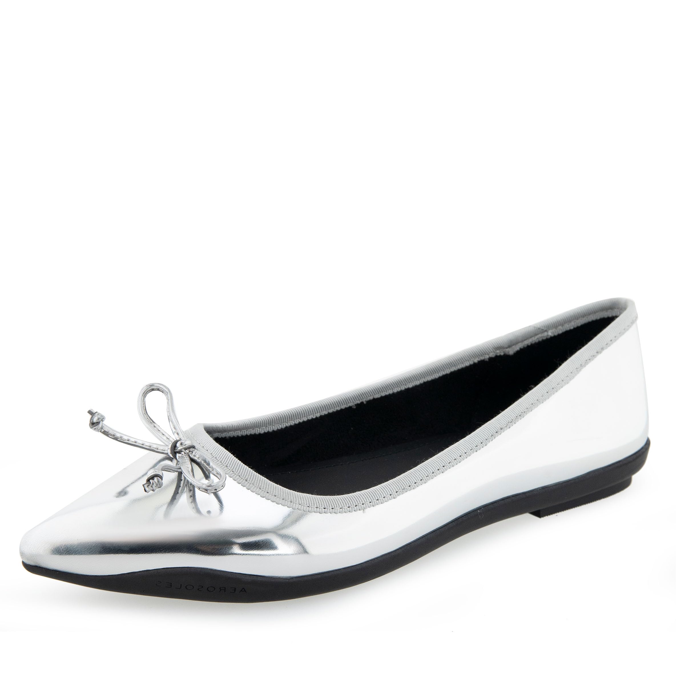 Aerosoles Women’s Dumas Ballet Flat, Silver Mirror Metallic PU, 7