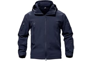 TACVASEN Men's Tactical Military Soft Shell Jacket Waterproof Warm Coat with Hood Fleece Lined Insulated Work Jackets
