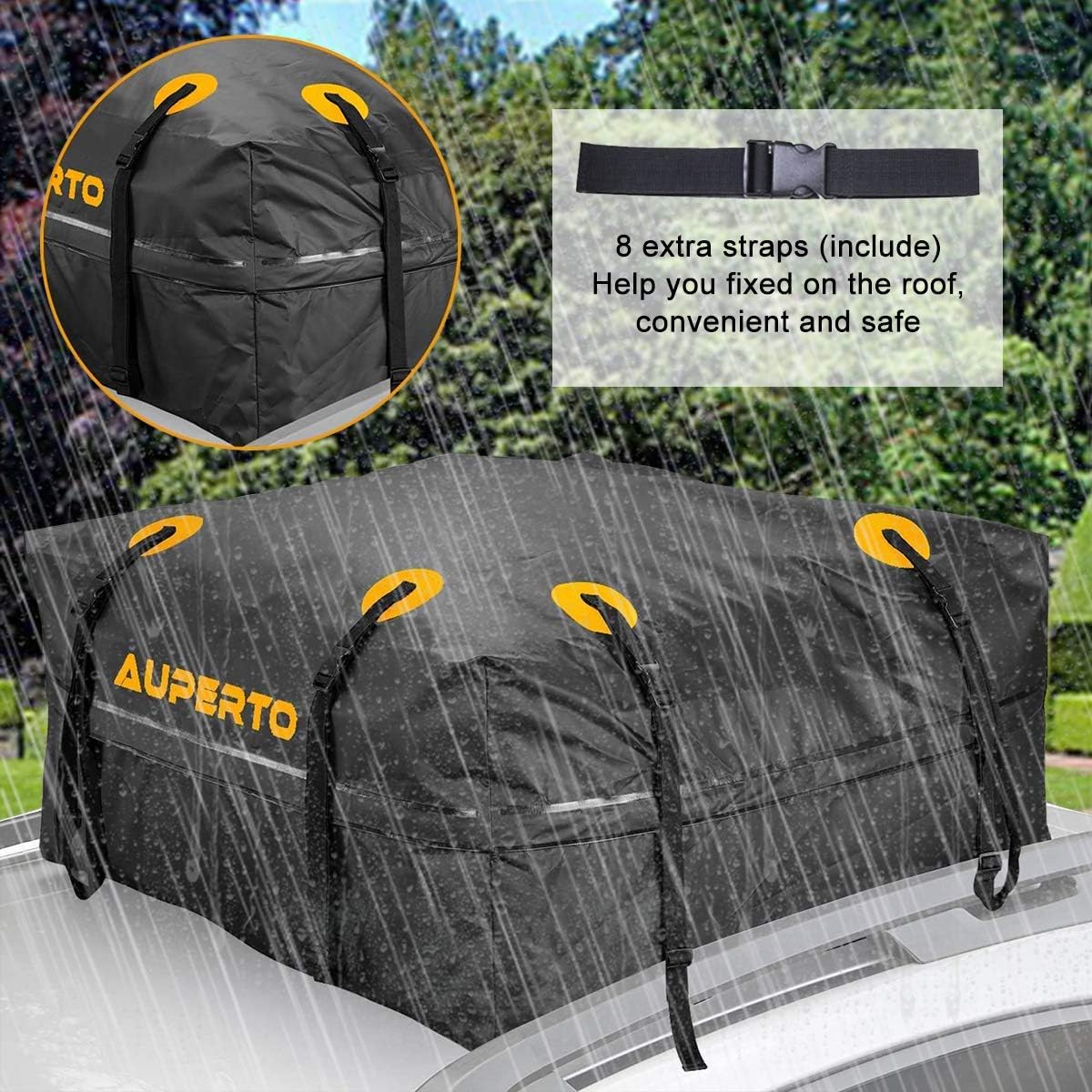 AUPERTO Car Top Carrier Roof Bag, Easy to Install Soft 425 Liters Large