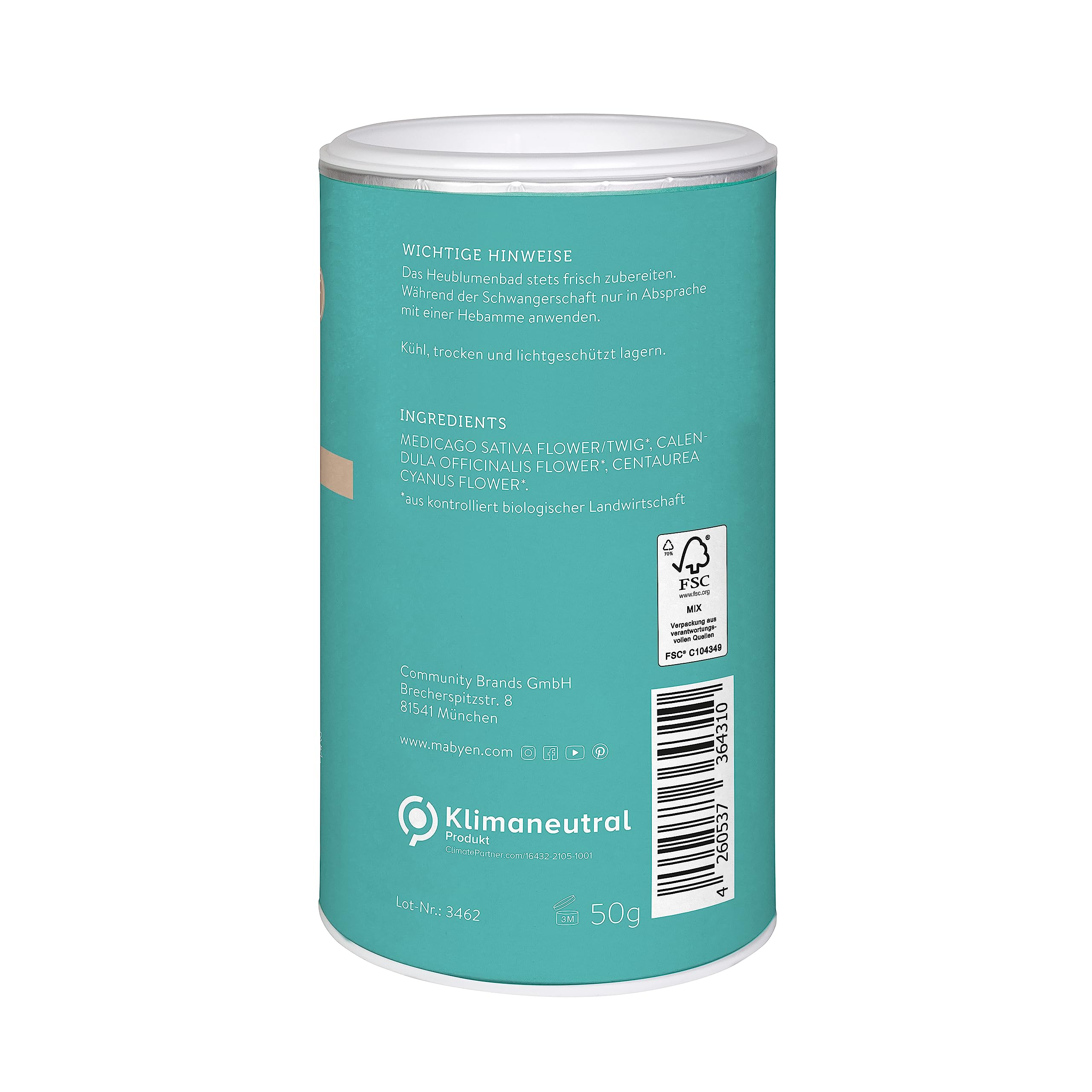 MABYEN Mama Bio Heublumenbad – Sitzbad für Schwangerschaft & Wochenbett, Bio-Heublumenmischung für entspannte Rituale, natürlich & ohne Zusätze, ab spätem Schwangerschaftsdrittel 4
