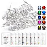 CHANZON 100pcs 5mm LED Diode Lights Assortment 10