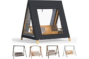 TBNO Outdoor Swing Cover for A-Frame swing Patio Swing Cover,72" L x 55" D x 67" H,600D Oxford cloth waterproof put ultraviolet protection cover,Can be used without disassembly.(Black)