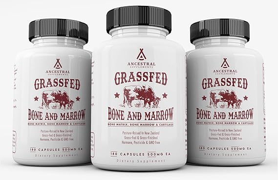 Amazon Com Ancestral Supplements Grass Fed Bone And Marrow Whole Bone Extract Bone Marrow Cartilage Collagen See Other Ingredients Health Personal Care