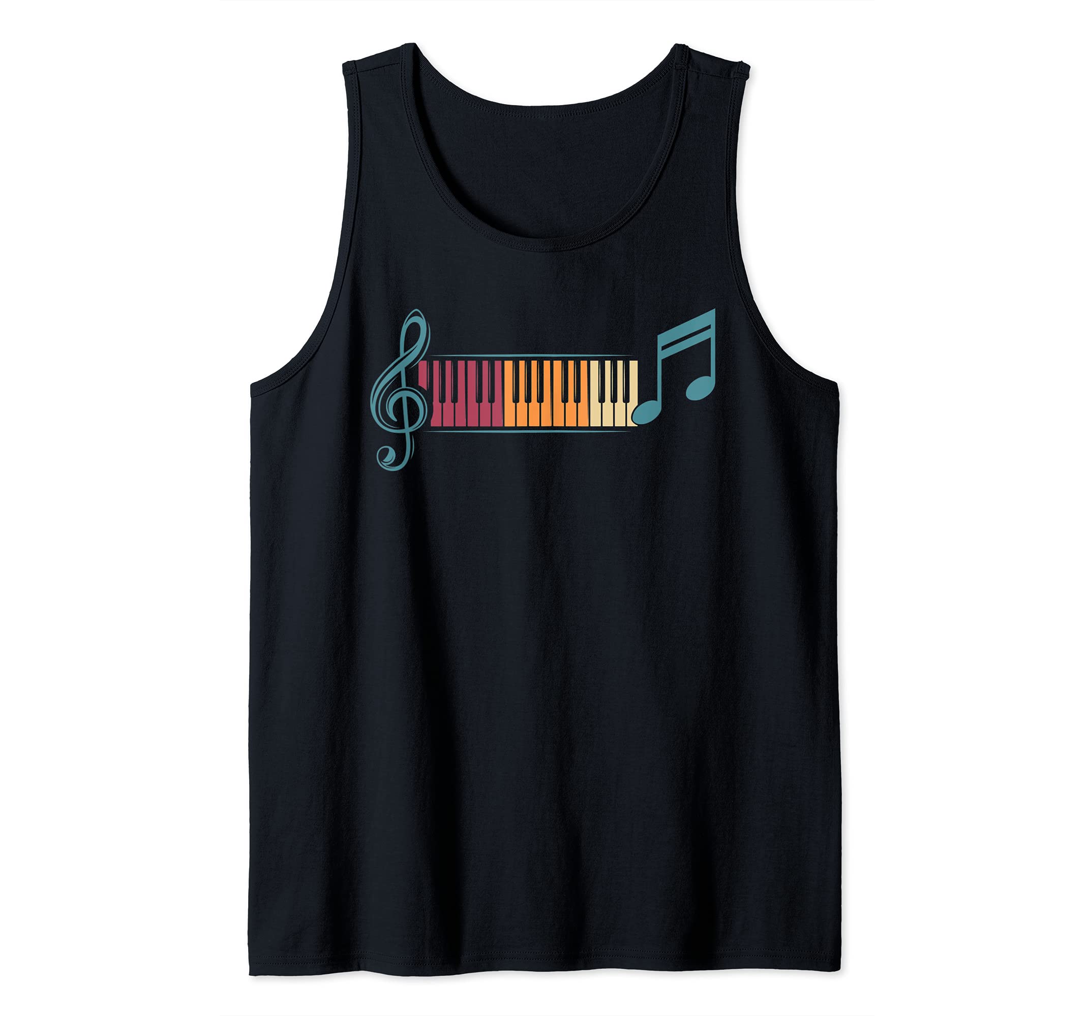 Treble Clef Keyboard Pianist Classical Musician Retro Piano Tank Top
