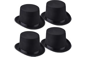 4 Packs Funny Party Hats Black Felt Top Costume Hat Costume Party Accessory for Men and Women Unisex