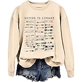 ZLXBLYYMZ Return to Library Sweatshirt Women Vintage Book Lovers Shirt Graphic Crewneck Reader Librarian Teacher Pullover Top