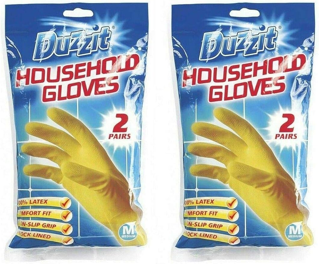 Washing Up Gloves, Household Rubber Glove 2 Pair Dish Wash Gloves