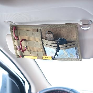 Amazon Com Liviqily Tactical Molle Vehicle Visor Panel Truck Car Sun Visor Organizer Holder Pouch Sunshade Storage Bag Army Green Electronics