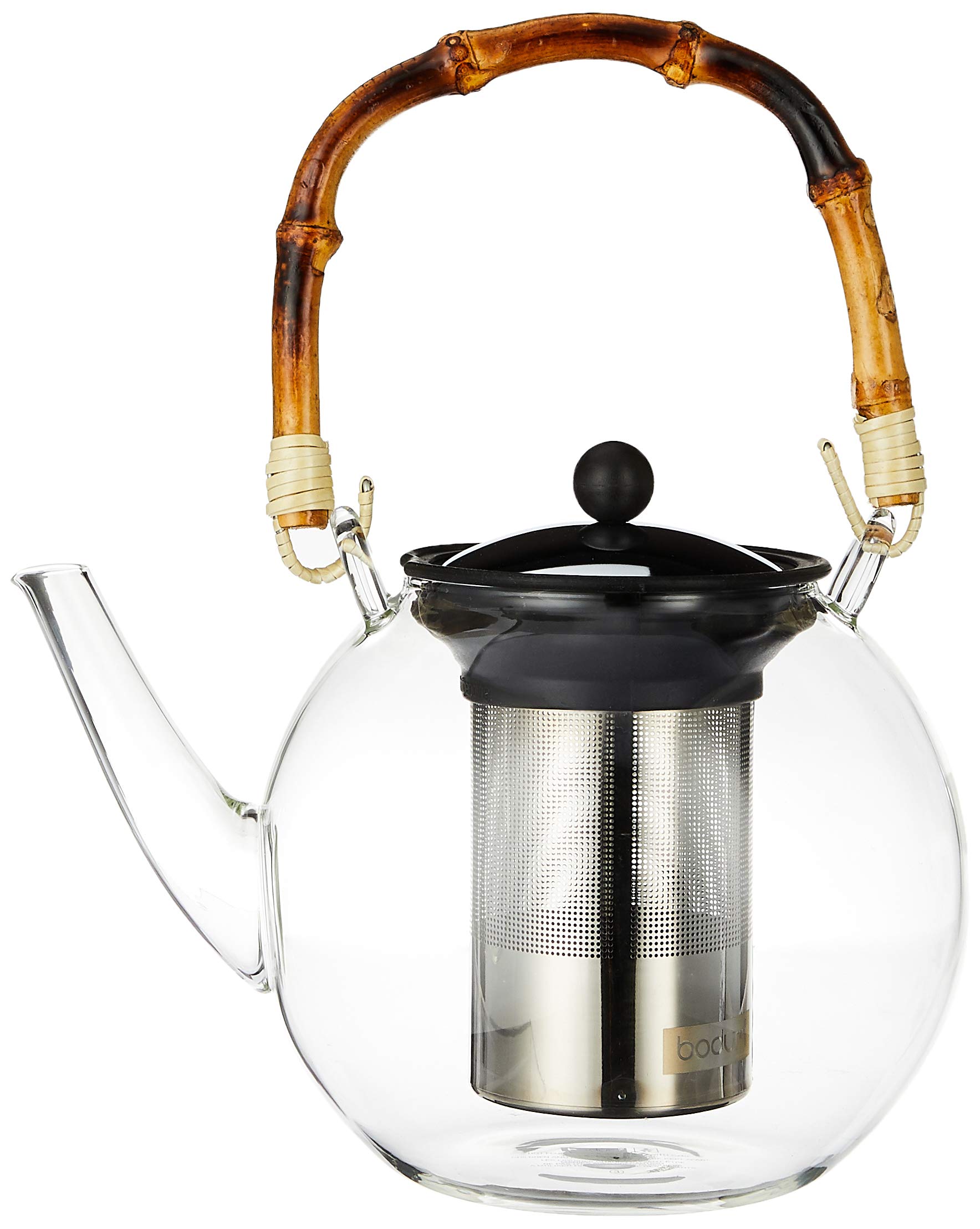 Buy Bodum Assam Teapot, 1,5 L, Bambou, Transparent, INOX Online at