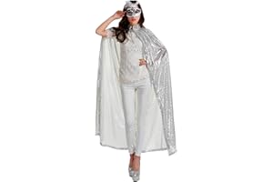 OurLore Ladies Cloaks Full Length Colored Sequins Goddess Cape Halloween Christmas Outerwear