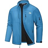WULFUL Men's Lightweight Softshell Jacket Warm Fleece Lined Windbreaker Waterproof Rain Jacket for Winter Outdoor Hiking