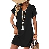 WIHOLL Dresses for Women 2026 Casual Summer Tshirt Dress Wedding Guest Dresses Short Sleeve Fashion Beach Vacation Clothes