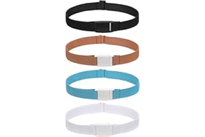 TRIWORKS Kids Elastic Adjustable Belts for Girls Easy Buckle Invisible Flat Buckle Stretchy Belt for Kids Boys Girls