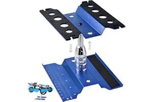 RCTHJIA Rc Car Stand with Lit Lower Adjustable & 360'Rotatable, Rc Stand Repair Station with Shock Holder for TraxxasTRX4 Arrma Losi Axial Hsp Hbx Mix Wltoys, Wrenching On 1/8 1/10 1/12 1/14 Rc Rig Blue
