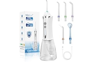 H2ofloss Water Dental Flosser Cordless, 300ML Rechargeable Oral Irrigator for Teeth Cleaning, Portable & IPX7 Waterproof Teeth Cleaner Pick for Braces Home Travel
