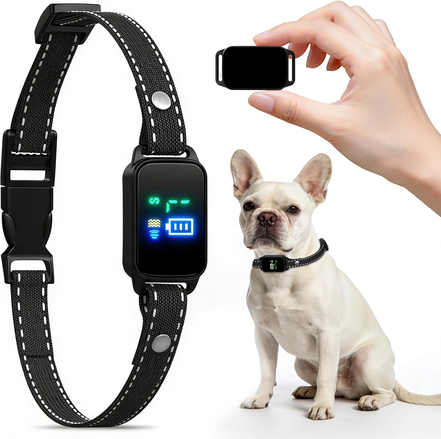 Dog Bark Collar, Bark Collar for 5-60LBS Small & Medium Dogs, IPX7 Waterproof Rechargeable Training Bark Collar, Anti Barking Collar with 3Modes, 5 Beep & 7-Level Sensitivity(Black)