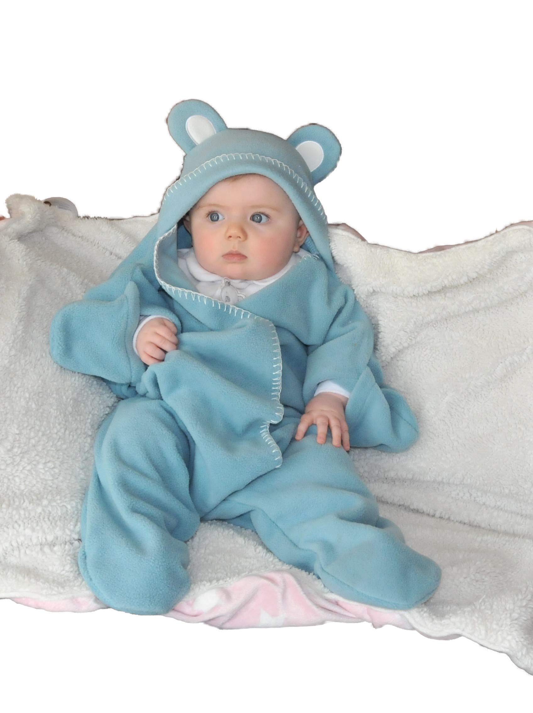 Baby Wrap blanket in Luxury Gift Box by BABY BLISS Star Wrap Fleece for Newborns Infants and Toddlers 2 – 12 Month’s Boy Girl Super Soft Great for Travel Strollers and Car Seats (Blue)