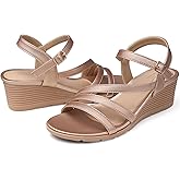 SHIBEVER Wedge Sandals for Dressy Women Platform Summer Womens Low Heels Arch Support Sandal