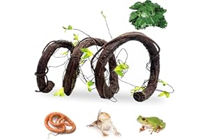 VCEPJH Extra Large Reptile Vines Thick Terrarium Plants 78 Inches Long Flexible Climbing Branch with Leaves Snake Tank Accessories Greenery Habitat Decor for Bearded Dragon Chameleon Gecko Lizard