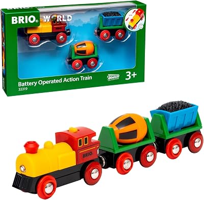 BRIO World Battery Operated Action Train Motorised Wooden Engine 3+