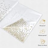 Plulon White and Gold Dot Tablecloth 137 x 274 cm PEVA Plastic view 3