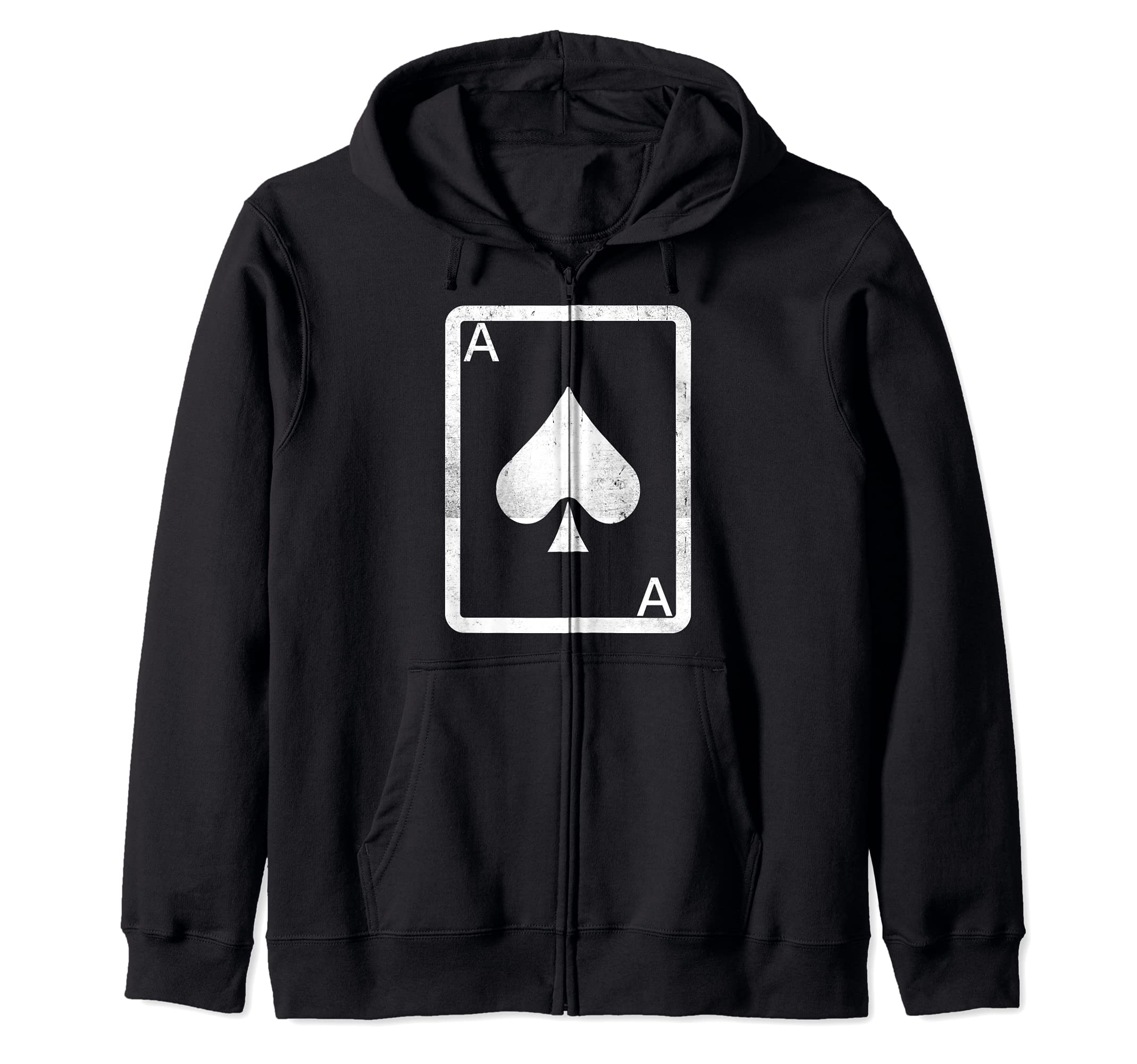 Funny Card Player Ace Of Spade Poker Gambling Gifts Zip Hoodie