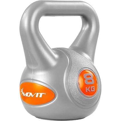 MOVIT Kettlebell mit bodenschonender Kunststoffummantelung, 9 Varianten: 2 kg bis 20 kg, schadstoffgeprüft, Schwunghantel Kug