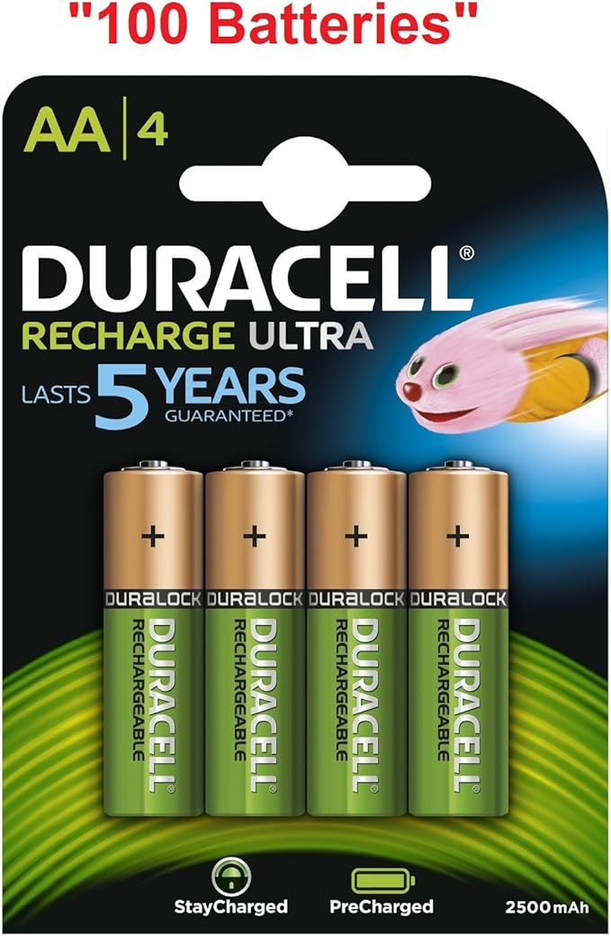 Duracell 100x Ultra AA Double A 2500mAh Rechargeable Battery Batteries 81535767 Amazon.co.uk