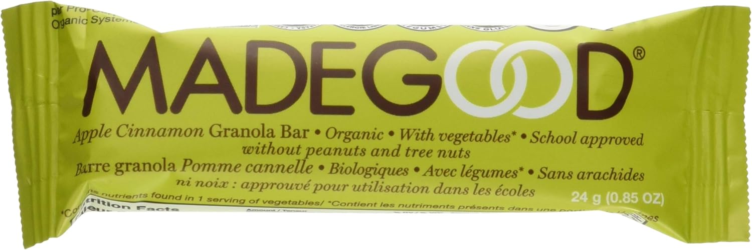 MadeGood Granola BarsApple Cinnamon, 24g, Pack of 5 Amazon.ca Grocery
