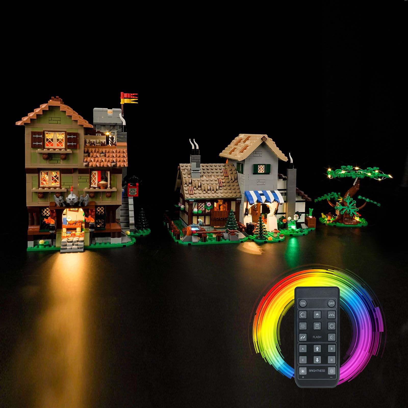 Light Kit for Lego Medieval Town Square 10332, Remote Control Lighting Set for Lego 10332 Medieval Town Square - Not Include Models, Just Light Kit — image 1
