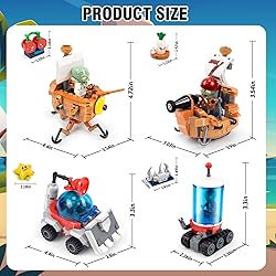 Maikerry 4pcs Plants and Zombies Small Carrier Set