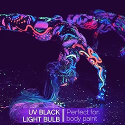 Qualirey 4 Pieces LED Black Light Bulb 6w E12 Base