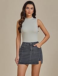 luvamia Skorts Skirts for Women Denim Mini Skirt