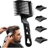 4-in-1 Detachable Blend Friend Fade Comb Set for Men Hair Clippers (Black) | Snap-on Interchangeable Barber Comb, Pro Hair Cutting Tools for Fade, Taper &amp; Blend, Fits All Hair Clippers for Home &amp; Salon