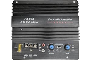 Mono Subwoofer Amplifier Board, 12V High Power 600W Max Car Audio Amp Plate with Aluminum Housing, Ultra-Thin Design for Easy