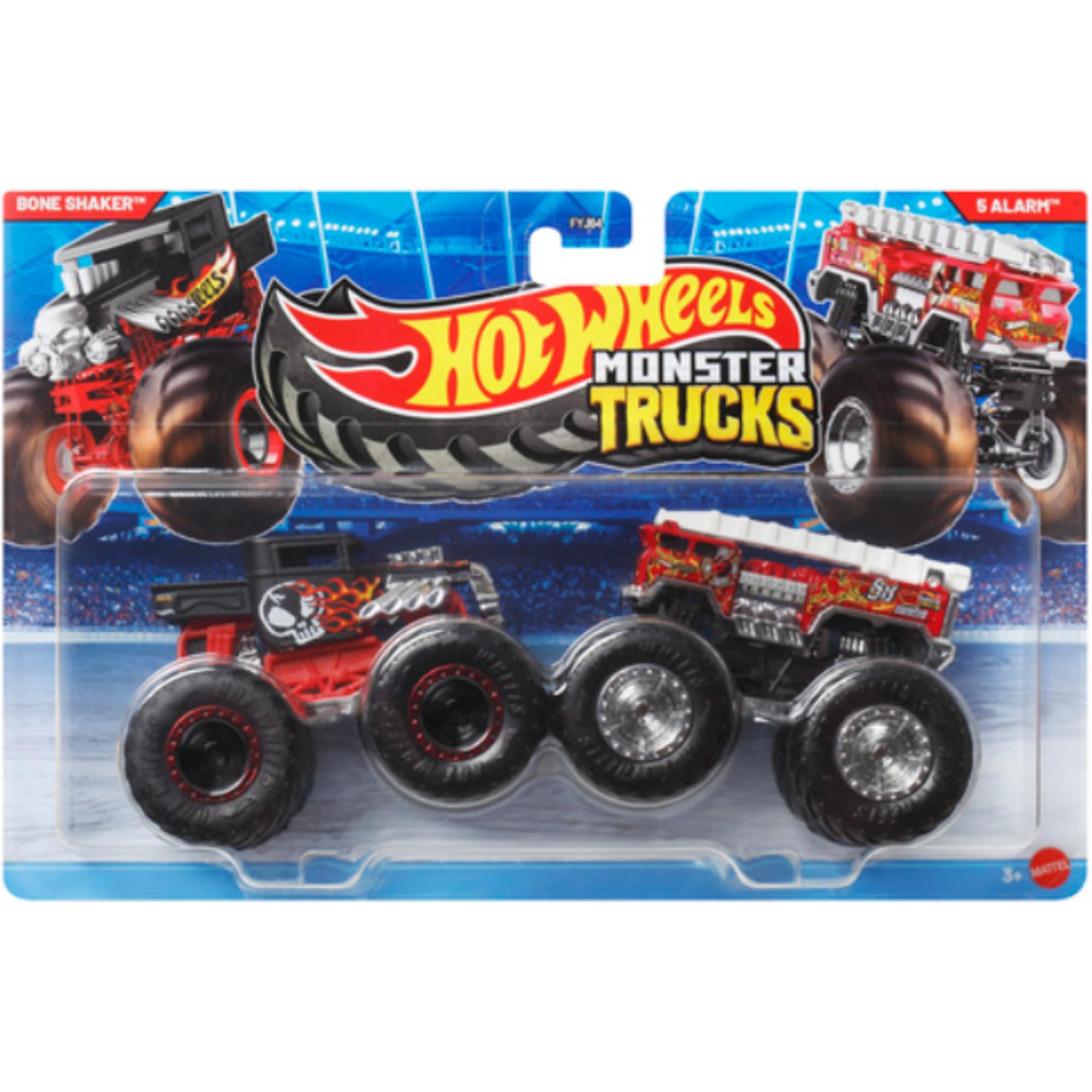 Hot Wheels Monster Trucks Demolition Doubles (Bone Shaker & 5 Alarm JLV72)