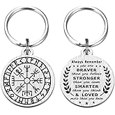 Richesele Viking Gifts for Women Men - Norse Mythology Gifts - Vegvisir, Odin, Fenrir, Tree of Life, Valknut Viking Keychain