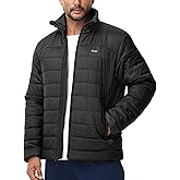 MIER Puffer Jacket for Men Lightweight Packable Winter Snow Jackets Water-resistant Warm Insulated Windproof Puffy Coats