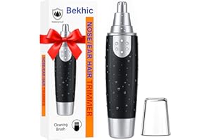 BEKHIC Ear and Nose Hair Trimmer Clipper - 2025 Professional Painless Eyebrow & Facial Hair Trimmer for Men Women, Battery Operated Facial & Eyebrow Hair Remover, Dual-Edge Blades, Painless Grooming