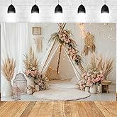 7x5ft Bohemian Backdrop for Photography Kids Birthday Newborn Portrait Cake Smash Backdrops Baby Picture Props for Photoshoot