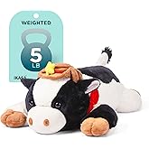 IKASA 5 lbs Weighted Stuffed Animal Cow Plush Toy,26 inches Giant Large Big Jumbo Soft Toys, Huge Size Cute Fluffy Heavy Fat Oversized Plushie,Gifts for Adults Kids Boys Girls