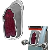 BOSYCY Motorcycles LED Brake Tail Light, Chrome Metal Tombstone Red Taillight with High-Low Brightness, Compatible with Harley Bike