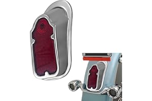 BOSYCY Motorcycles LED Brake Tail Light, Chrome Metal Tombstone Red Taillight with High-Low Brightness, Compatible with Harley Bike