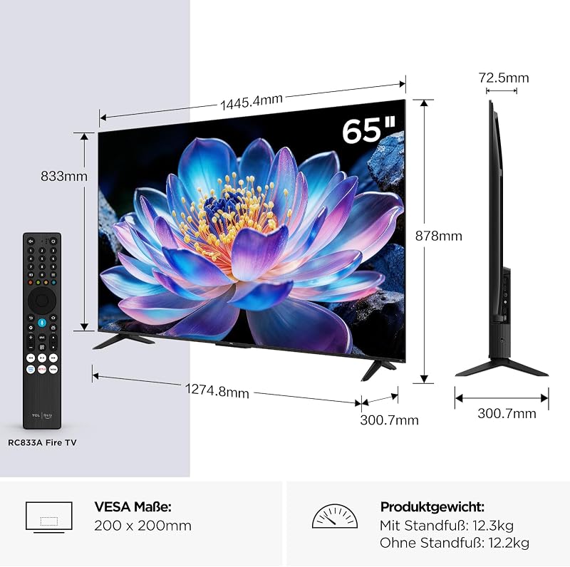 65V6D 65 Zoll, 4K UHD, Smart TV, Fire TV, HDR10+, Dolby Atmos, DTS:X, Game Master, Motion Clarity, AirPlay 2, Kompatibel mit Alexa, 2026