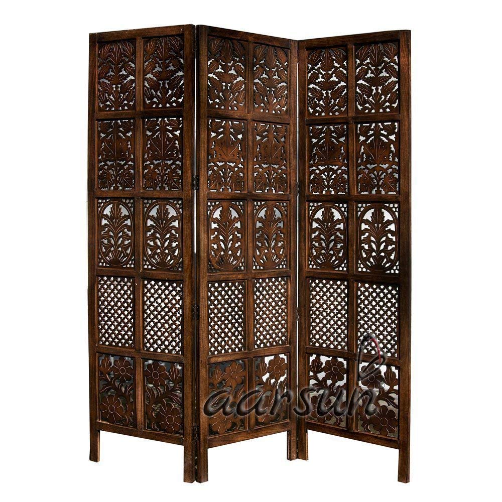 Buy Aarsun Woods Partition Screen/Room Divider (Mango Wood) (3 Panel