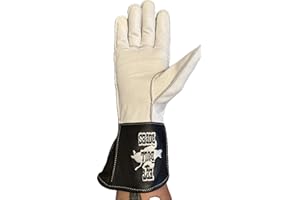 EPT Bull Ropes Bull Riding Glove Outer Seam Adult & Youth Right or Left Hand White & Black Leather Sizes: 5.0-10.5