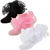MKYSZLT Baby Girls Ruffle Socks 2-Layer Lace Frilly Turn Cuff Fancy Dress Socks Toddler Girl Preemie Newborn Infant Kids