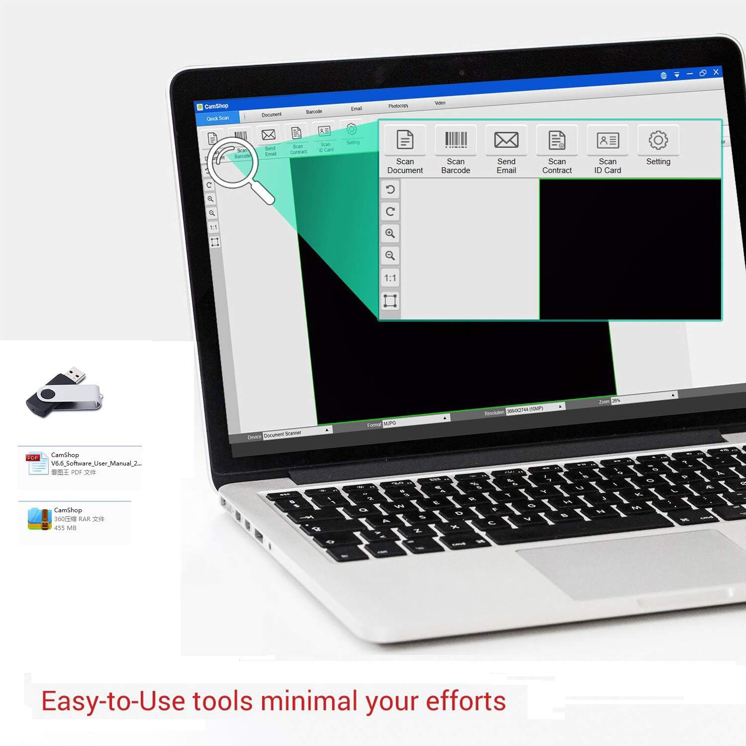Document Cameras Scanner,10MP CMOS,Visual Presenter Max A3 Size,OCR Technology,W/LED Light and Micphone,Easy-to-Use Tools for 100P Book Scanner PDF, Portable for Teacher,Classrom and Conference: Electronics